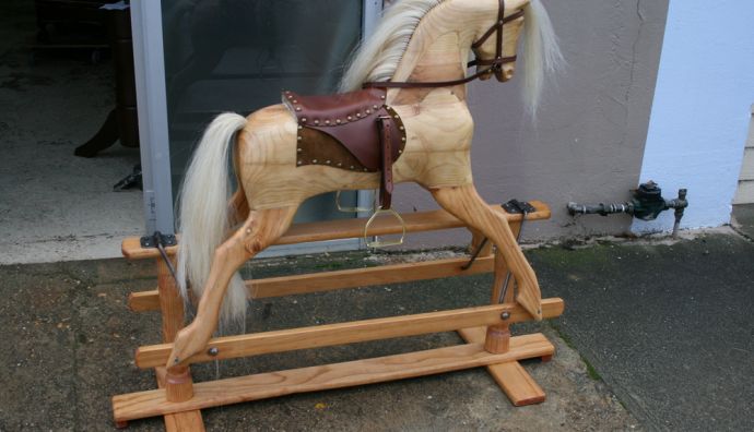 Before and after shot of Rocking Horse