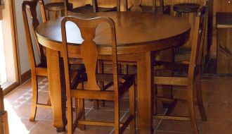 round oak Table and chairs 53